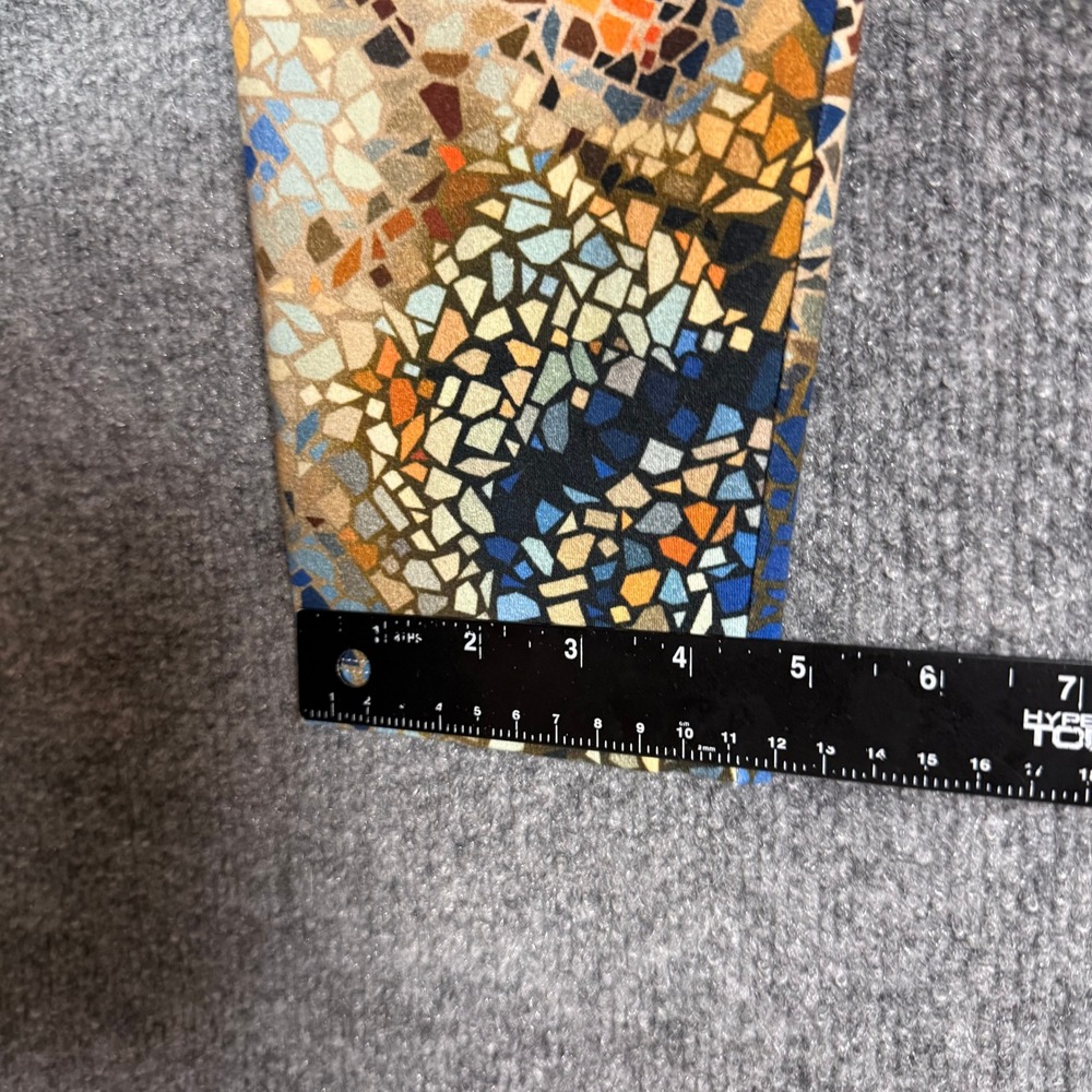 Soft Surroundings Leggings Womens M Blue Mosaic Cotton Blend Stretch Pull On - Picture 9 of 12